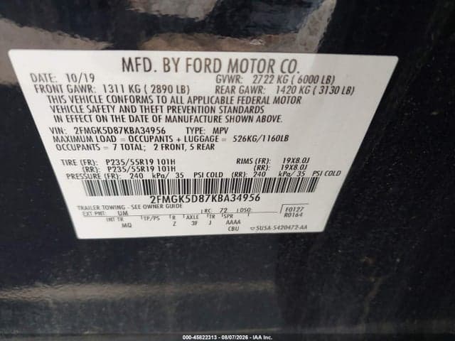 2019 FORD FLEX LIMITED 9