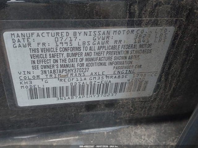 2017 NISSAN SENTRA S 9