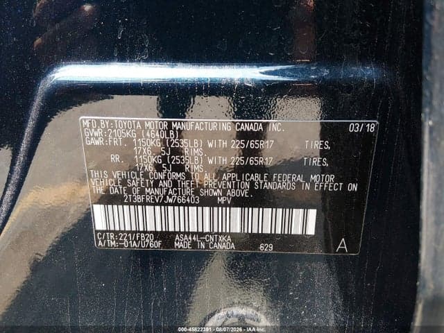 2018 TOYOTA RAV4 LE 9