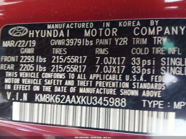 2019 HYUNDAI KONA SEL 9