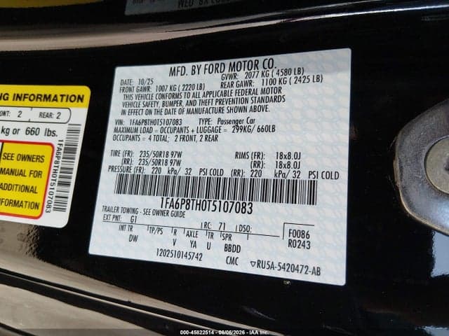 2026 FORD MUSTANG ECOBOOST FASTBACK 9