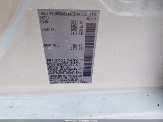 2025 NISSAN ALTIMA SV 9