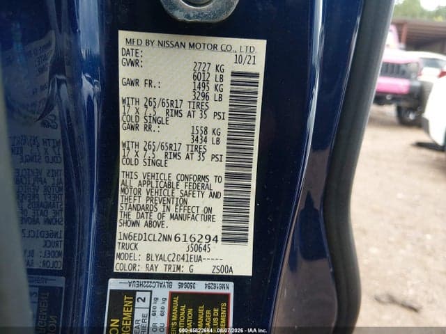 2022 NISSAN FRONTIER KING CAB SV 4X2 9