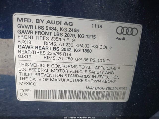 2019 AUDI Q5 45 PREMIUM 9