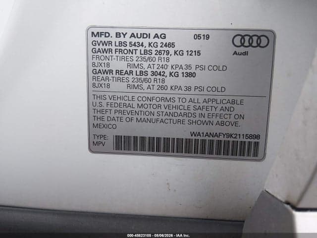 2019 AUDI Q5 45 PREMIUM 9