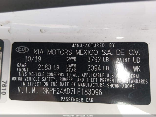 2020 KIA FORTE LXS 9