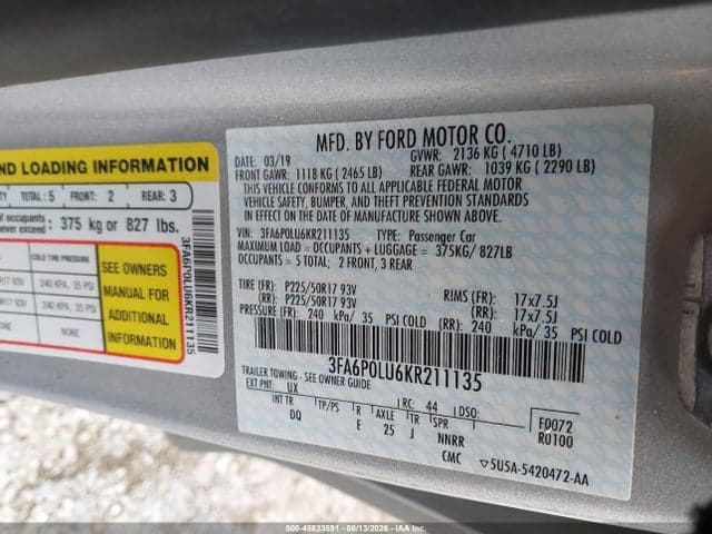 2019 FORD FUSION SE 9