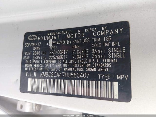 2017 HYUNDAI TUCSON SE 9
