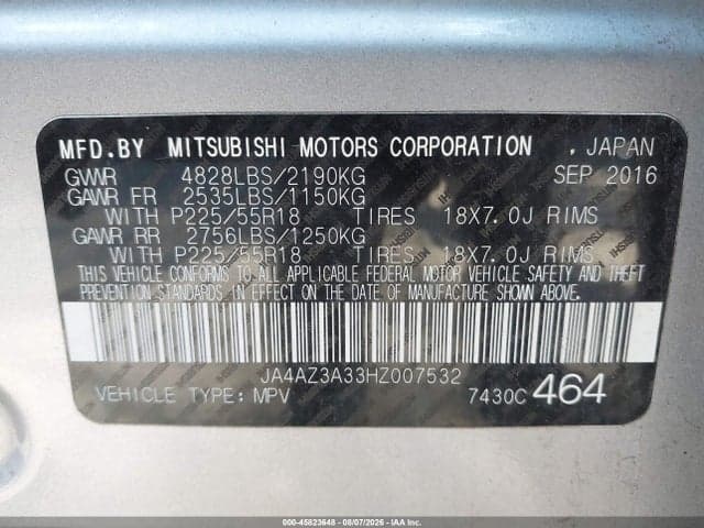 2017 MITSUBISHI OUTLANDER SE/SEL 9
