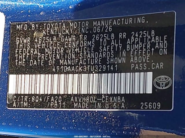 2026 TOYOTA CAMRY LE 9