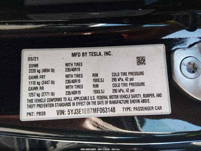 2021 TESLA MODEL 3 LONG RANGE DUAL MOTOR ALL-WHEEL DRIVE 9