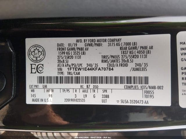 2019 FORD F-150 PLATINUM 9