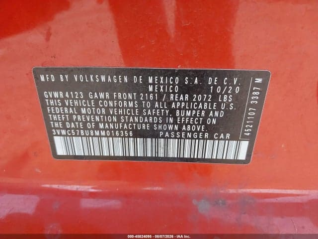 2021 VOLKSWAGEN JETTA 1.4T R-LINE/1.4T SE/S 9
