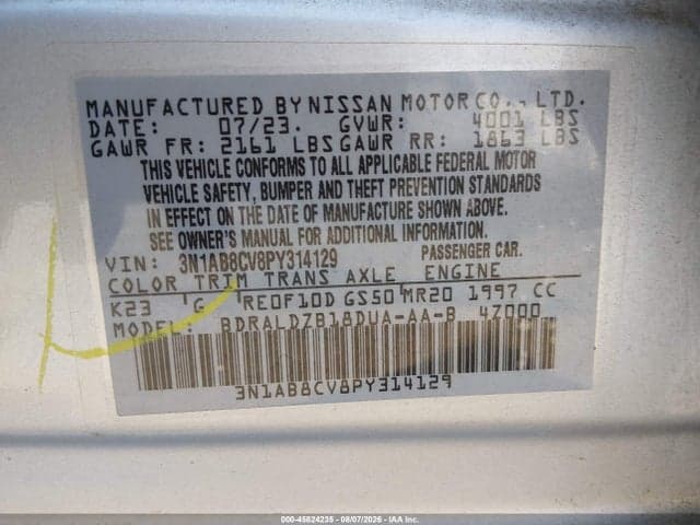 2023 NISSAN SENTRA SV XTRONIC CVT 9