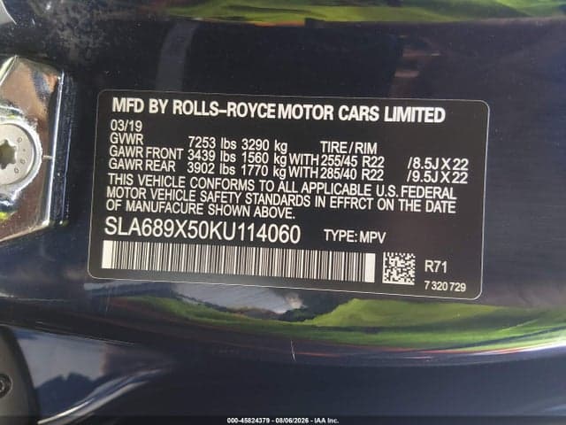 2019 ROLLS-ROYCE CULLINAN 9