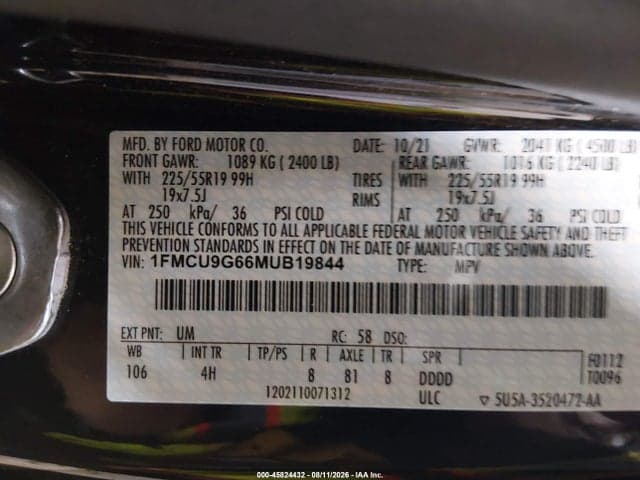 2021 FORD ESCAPE SE 9