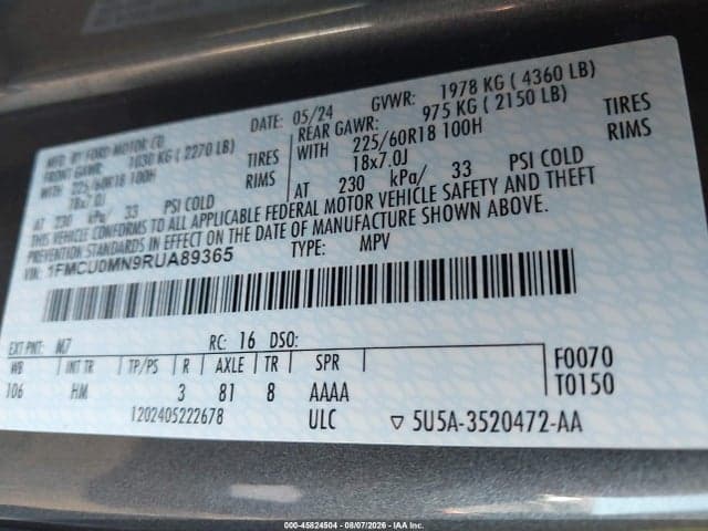 2024 FORD ESCAPE ST-LINE 9