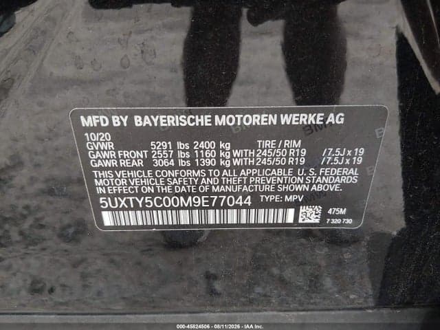 2021 BMW X3 XDRIVE30I 9