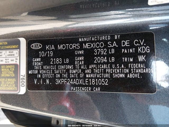 2020 KIA FORTE FE 9