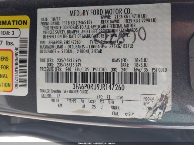 2018 FORD FUSION HYBRID TITANIUM 9