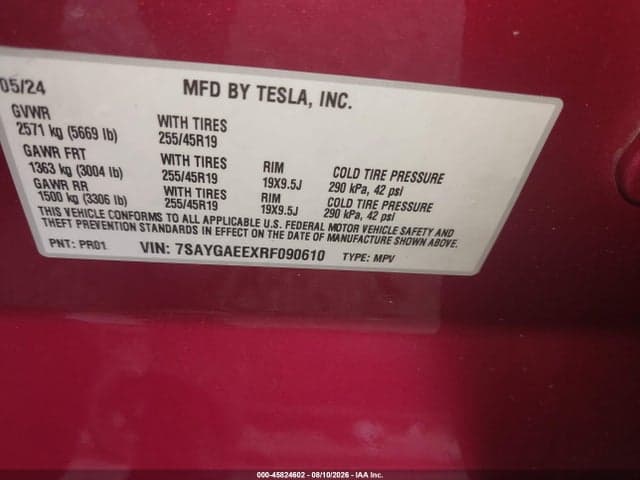 2024 TESLA MODEL Y LONG RANGE DUAL MOTOR ALL-WHEEL DRIVE 9