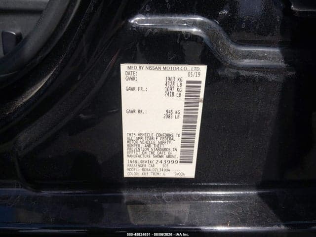 2019 NISSAN ALTIMA 2.5 S 9
