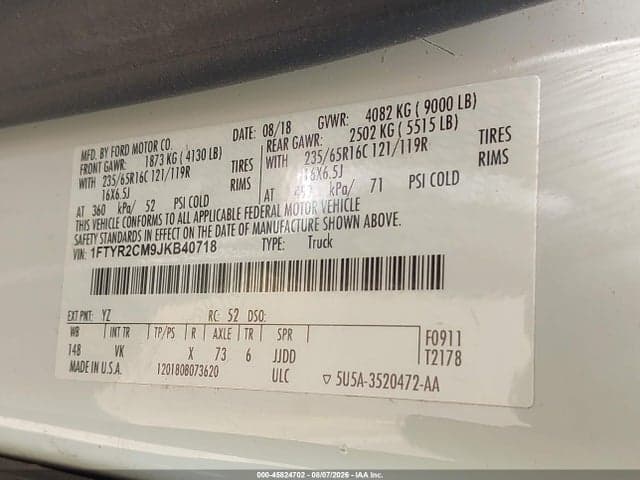 2018 FORD TRANSIT-250 9