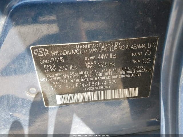 2019 HYUNDAI SONATA LIMITED 9