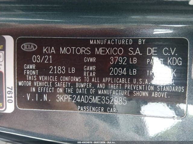 2021 KIA FORTE LXS 9