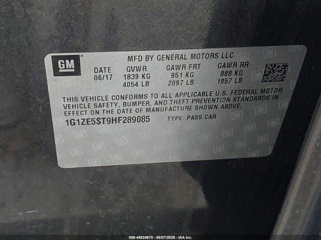 2017 CHEVROLET MALIBU 1LT 9
