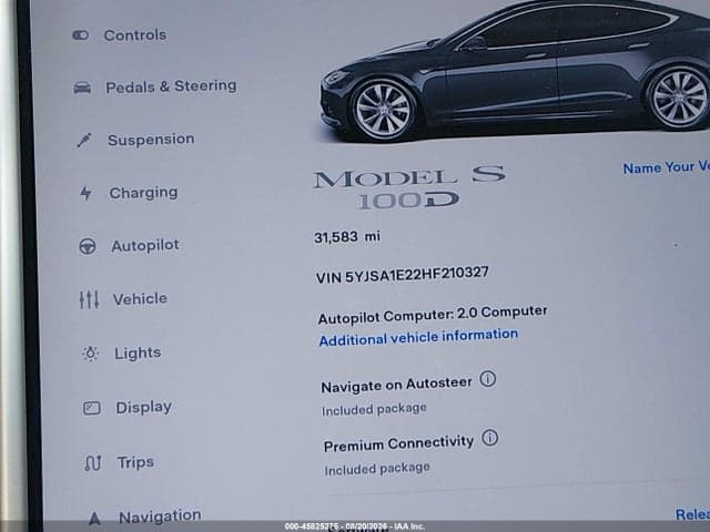 2017 TESLA MODEL S 100D/60D/75D/90D/P100D 15