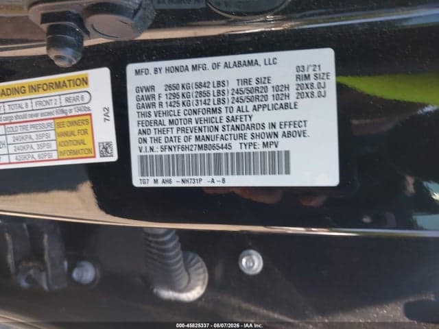 2021 HONDA PILOT AWD SPECIAL EDITION 9