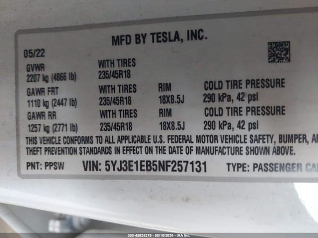 2022 TESLA MODEL 3 LONG RANGE DUAL MOTOR ALL-WHEEL DRIVE 9