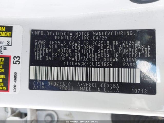 2025 TOYOTA CAMRY SE 9