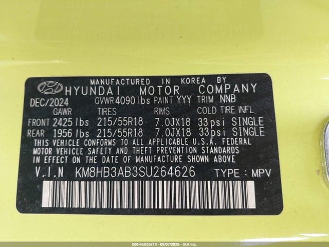 2025 HYUNDAI KONA SEL 9