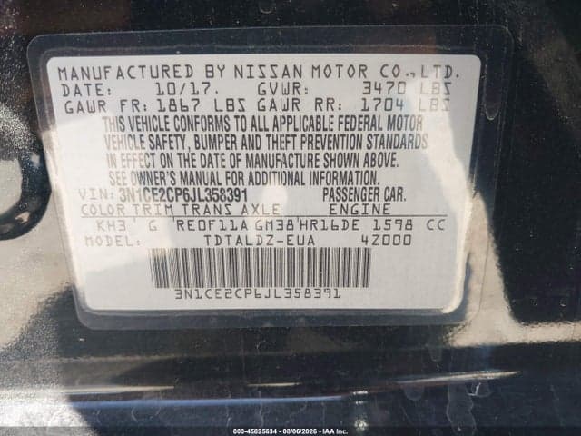 2018 NISSAN VERSA NOTE SV 9