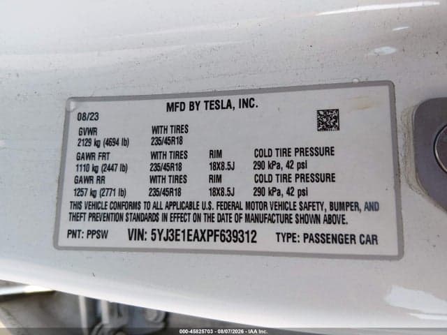 2023 TESLA MODEL 3 REAR-WHEEL DRIVE 9