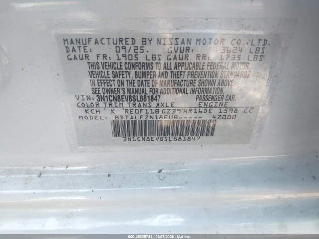2025 NISSAN VERSA 1.6 SV 9