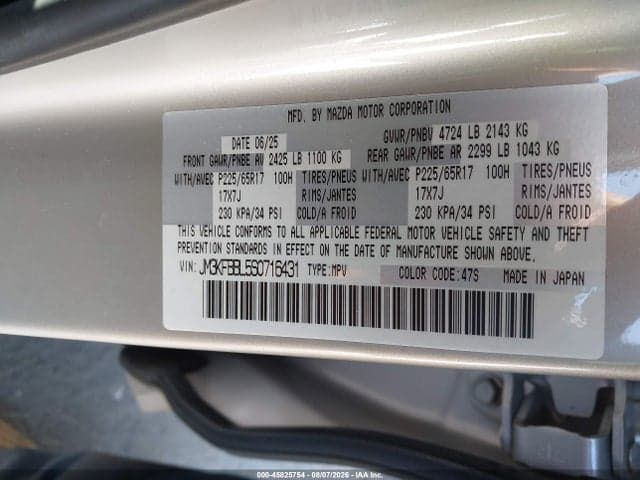 2025 MAZDA CX-5 2.5 S SELECT 9