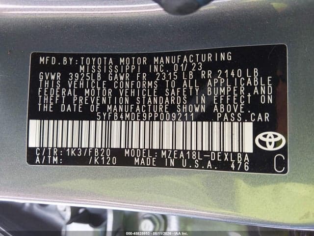 2023 TOYOTA COROLLA LE 9
