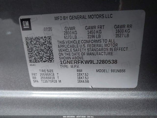 2020 CHEVROLET TRAVERSE FWD LS 9