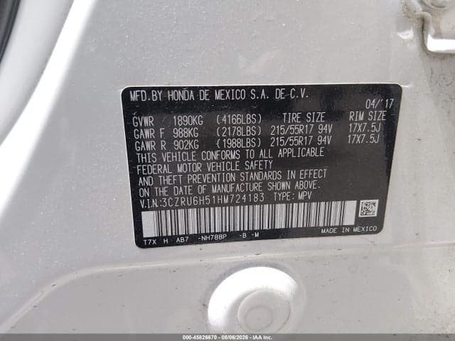 2017 HONDA HR-V EX 9