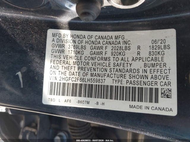 2020 HONDA CIVIC LX 9
