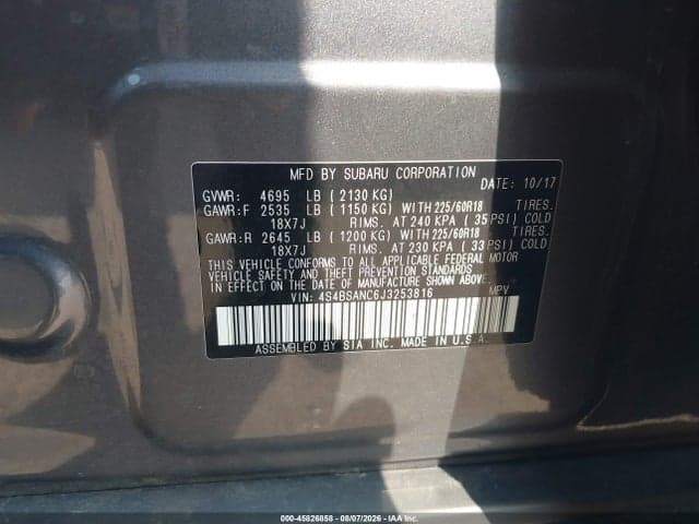 2018 SUBARU OUTBACK 2.5I LIMITED 9