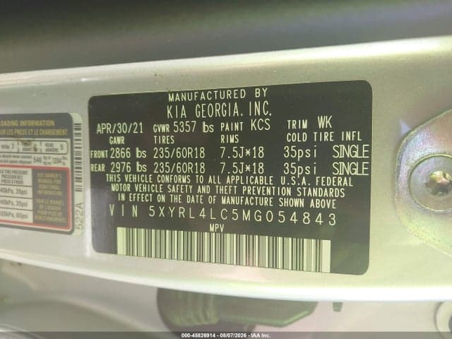 2021 KIA SORENTO S 9