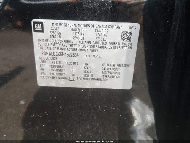 2017 CHEVROLET EQUINOX LT 9