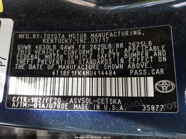2017 TOYOTA CAMRY SE 9
