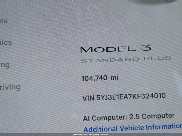2019 TESLA MODEL 3 LONG RANGE/MID RANGE/STANDARD RANGE/STANDARD RANGE PLUS 14
