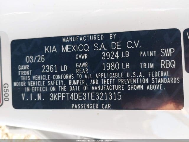2026 KIA K4 LXS 9