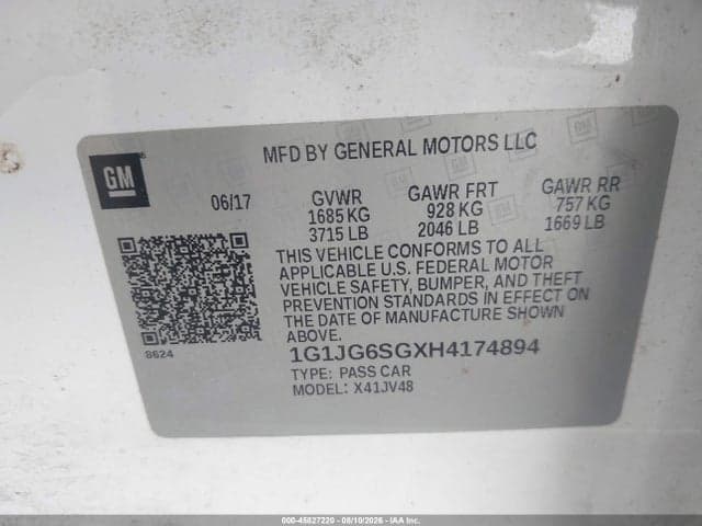 2017 CHEVROLET SONIC LT AUTO 9